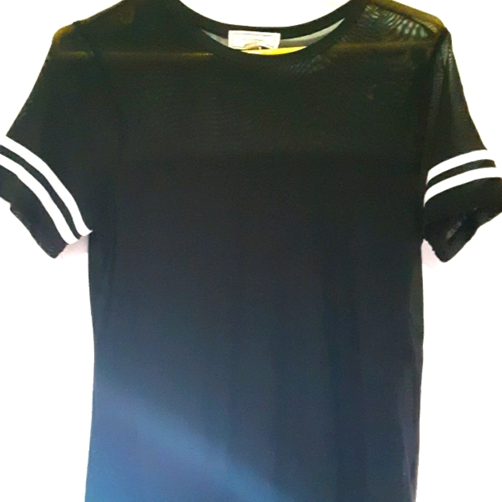 Black mesh tshirt dress